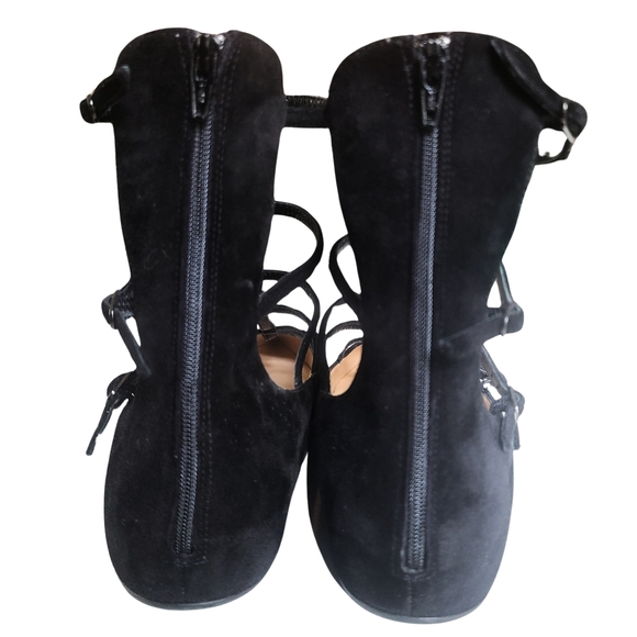 CHRISTIAN LOUBOUTIN 🏷️NEW "Muse" Black Gladiator Zip Ankle Pointed Suede 38 - Picture 4 of 11